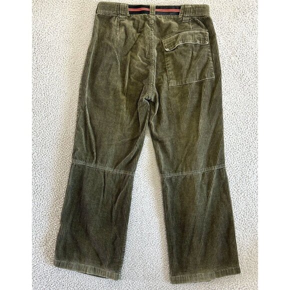 VTG Y2K Route 66 Corduroy Pants 34 x 30 Baggy Wide Leg Olive Green Cords Skater - Picture 2 of 16